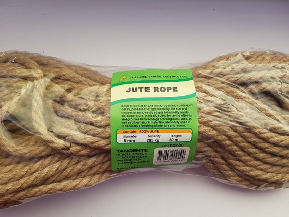 Jute Rope 8 Mm/30 M Twisted Rope Tools Yarn for Crafts Macrame 