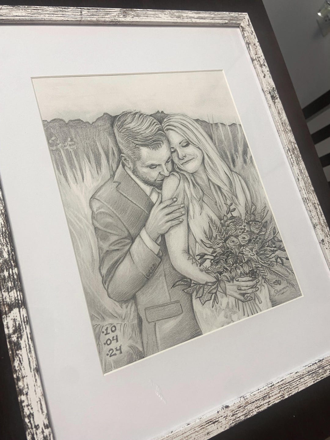 Customised Drawings Custom Personalized Drawing, Graphite or Ink 8x10. (color Added Upon ...