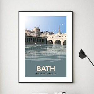 Travel Poster - Pulteney Bridge, Bath, Somerset, England, United Kingdom
