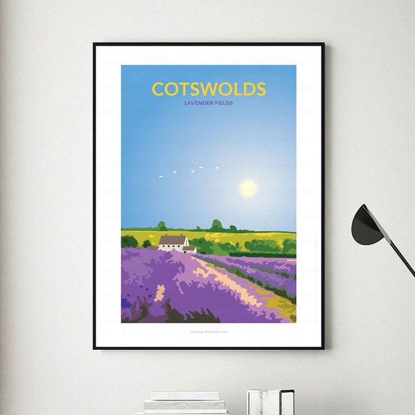 Travel Poster - Cotswolds series - Cotswold Lavender, Snowshill