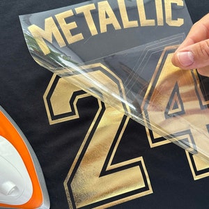 METALLIC GOLD Custom Sports Jersey Style Number Vinyl Decal Pick