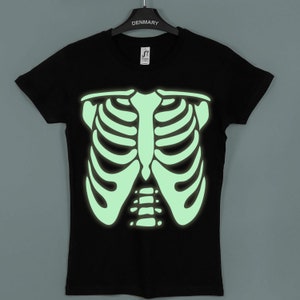 Glowing Skeleton Rib Cage Halloween Men's Tshirt - Crazy Dog T-Shirts