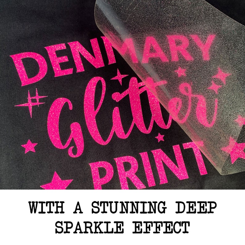Iron-On Glitter Transfer T-Shirt Metallic Decal Personalised | Etsy