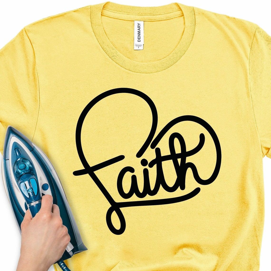 IronOn Transfer Faith Cross Religious Jesus Christian TShirt Etsy