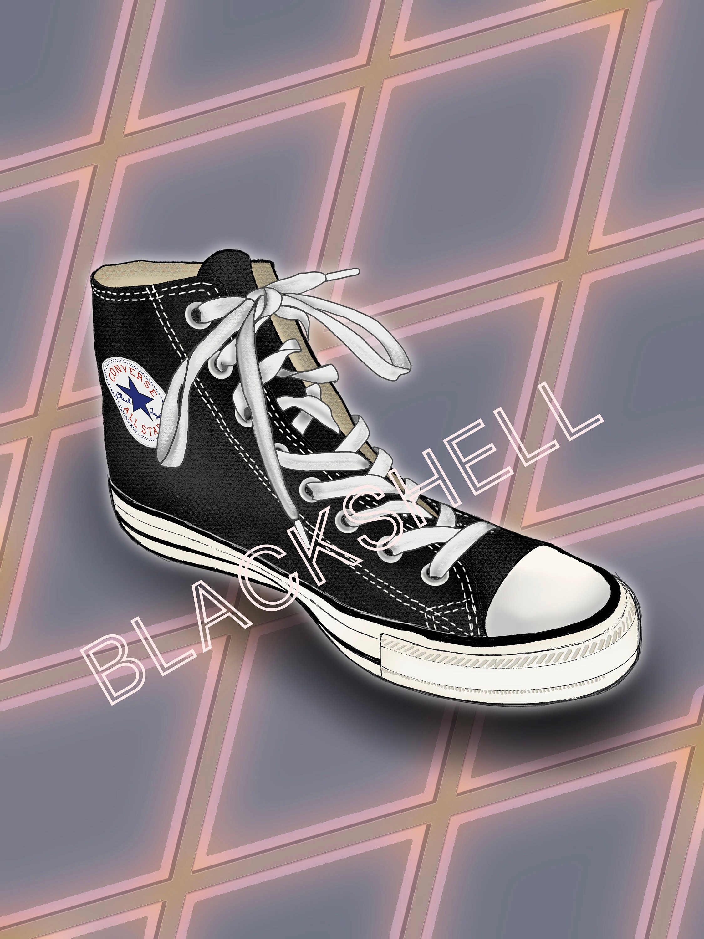 Converse Drawing Etsy UK