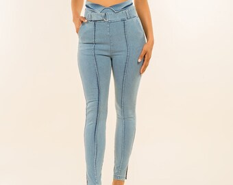 Back Zipper Jeans - Etsy