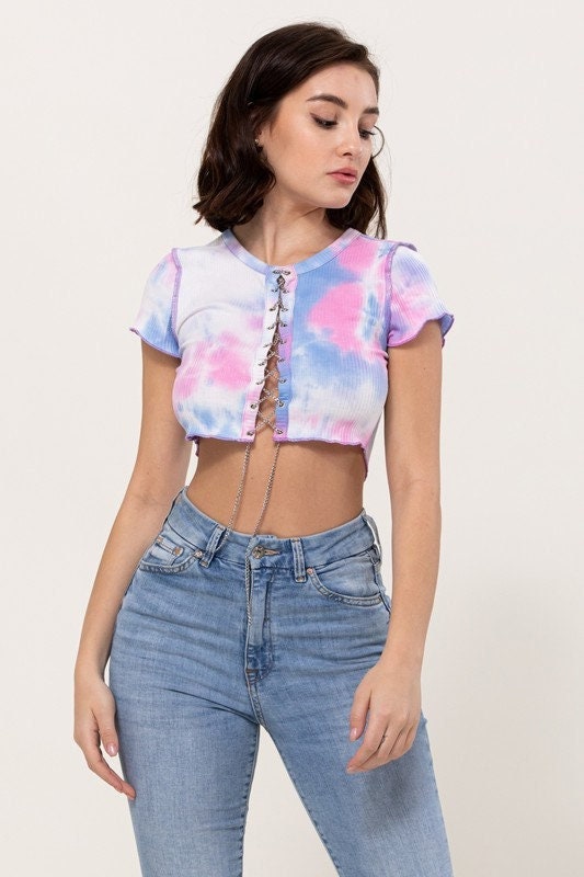 Chain Print Crop Top - Ready-to-Wear 1AB7GT