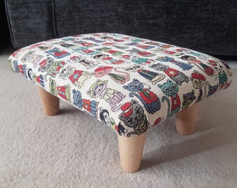 Cats Elephants Monkeys Dogs Small solid 12-26 cm Footstool with wooden feet / upholstered foot stool handmade footrest bed step pupil animal