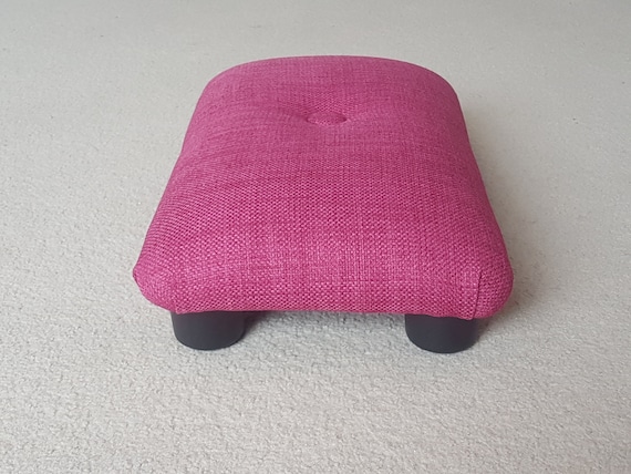 NEW Pink Little Stool Under Desk for the Office / 9-10 Cm Height Small  Upholstered Foot Stool / Handmade Footstool / Footrest 