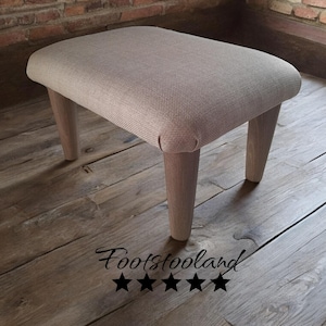 Reposapiés pequeño otomano hasta 26 cm liso Taburete para pies con patas de madera o plástico, tapizado debajo del escritorio taburete de yoga reposapiés cama para alumno