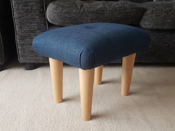 Small Under Desk Plain Footstool Multicolour / 9-10 Cm Small Footstool / 4  Upholstered Foot Stool for Mum Dad / Handmade Footrest Bed Step 