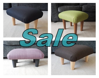 NEW Plain Stool in many colours 19-29 cm tall small Foot stool with wooden legs / upholstered low stool gift idea handmade footstep