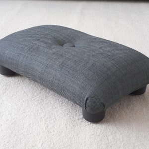 NEW Charcoal Little Stool Under Desk for the office /  9-10 cm height small upholstered foot stool / handmade footstool / footrest