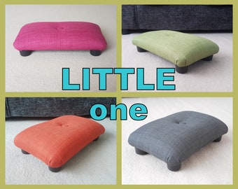 NEW Little Under desk low 9-10 cm 4" footstool with plastic feet and button / multicolor buttoned handmade footstool footrest for office