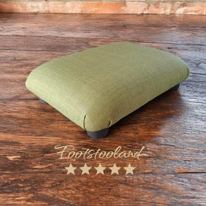 Small Footstool little 10 cm 4&quot; ottoman with plastic feet and optional button / multicolor buttoned handmade foot stool footrest for office