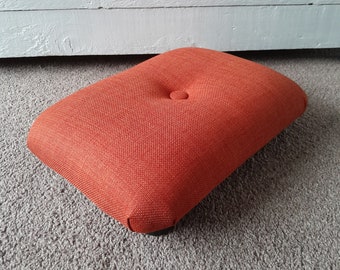 NEW ORANGE Little Stool Under Desk for the office /  9-10 cm height small upholstered foot stool / handmade footstool / footrest