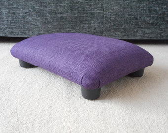 Cadburys purple footrest Under desk low plain Footstool / 9-10 cm small upholstered foot stool / handmade footrest for home office