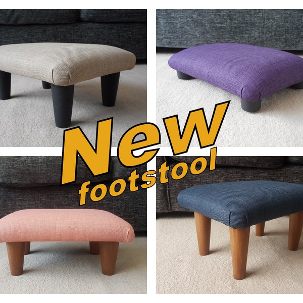NEW small between 10-26 cm 4"-10" Solid plain Footstool with wooden or plastic feet / upholstered stool many colours footrest bed step pupil