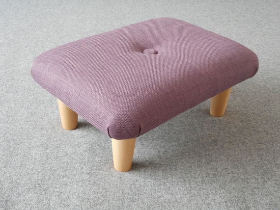 NEW Little Under Desk Low 9-10 Cm 4 Footstool With Plastic Feet and Button  / Multicolor Buttoned Handmade Footstool Footrest for Office 