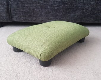 NEW LIME GREEN Little Stool Under Desk for the office /  9-10 cm height small upholstered foot stool / handmade footstool / footrest