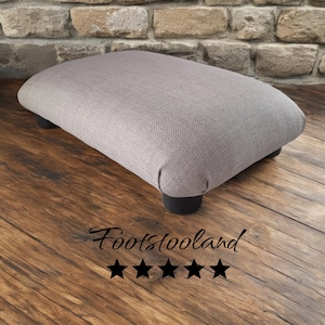 Office ottoman footstol 10 cm 4&quot; little foot stool with plastic feet and optional button / multicolor buttoned handmade footrest for office