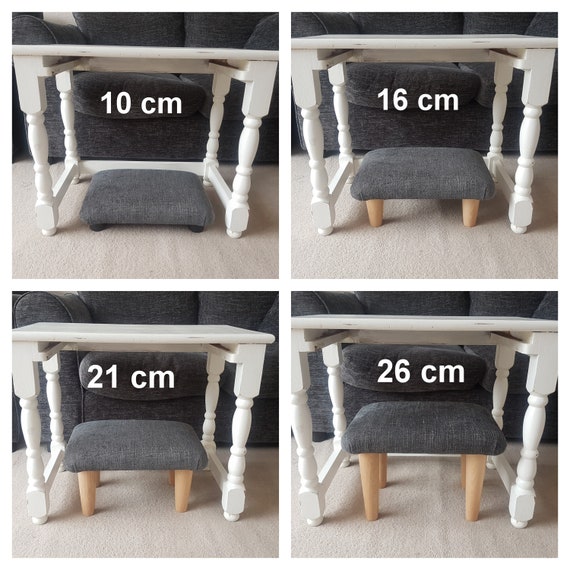 NEW Small Between 10-26 Cm 410 Solid Plain Footstool With Wooden or Plastic  Feet / Upholstered Stool Many Colours Footrest Bed Step Pupil 