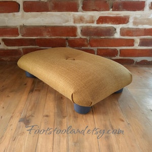 Office footrest little 10 cm 4&quot; footstool with plastic feet and optional button / multicolor buttoned handmade footstool footrest for office
