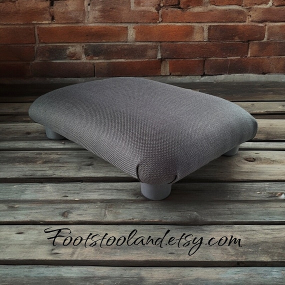 Charcoal Footstool Under Desk Low Plain 9 10 Cm Small Upholstered Footstool Foot Stool Handmade Foot Stool Footrest for Home Office Etsy UK