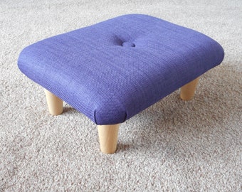 Buttoned CADBURY Stool fabric 10-26 cm Solid small Footstool with wooden or plastic feet/ upholstered footrest bed step stool with BUTTON