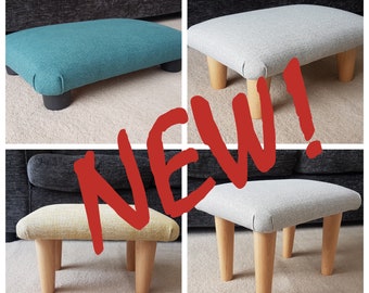 Unique Footstool / 10-26 cm Solid small plain stool / upholstered footstool many colours foot stool handmade footrest bed step pupil office
