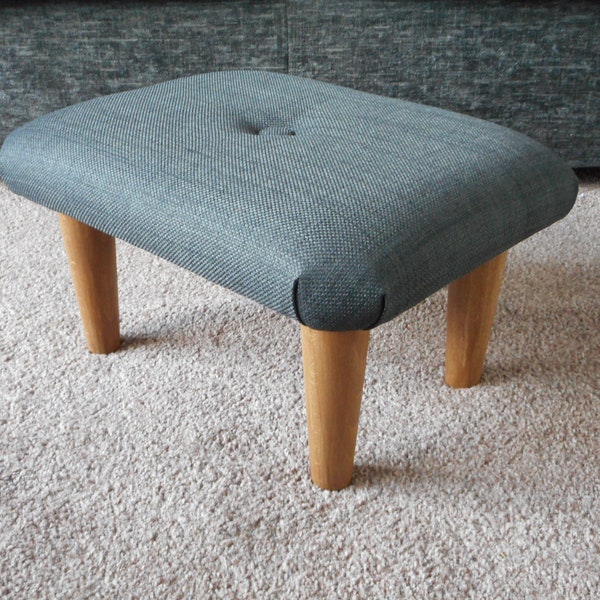 Small footstool WITH BUTTON / from 10 to 26 cm 4"-10" height / Solid stool with wooden or plastic feet/ unique footrest bed step home office