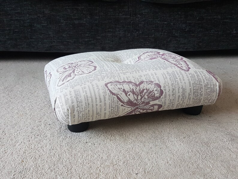 12 cm Low footstool / Small Footstool / upholstered footstool Etsy