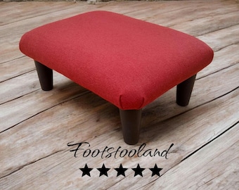 Red Terracotta Footstool: Handmade Small Footrest with Wood or Plastic Feet, SD