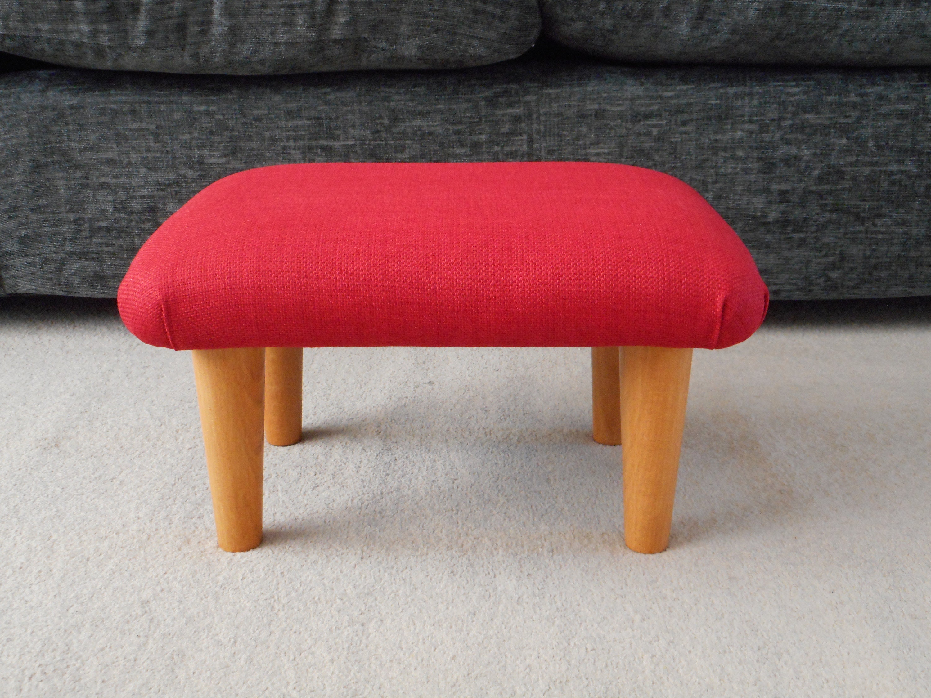 NEW Salmon Plain 10-26 Cm Solid Small Plain Footstool With Wooden or  Plastic Feet / Upholstered Handmade Footrest Bed Step Stool Pink 