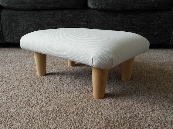 White Natural Plain 10-26 Cm Small Footstool With Wooden or
