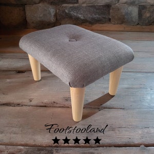 Pequeño taburete BUTTON de 10 a 26 cm Reposapiés de 4&quot;-10&quot; de altura con BOTÓN y pies de madera o plástico/reposapiés tapizado escalón de cama