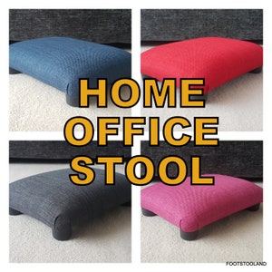 Reposapiés bajo escritorio LISO bajo 10 cm 4&quot; taburete con pies de plástico / taburete multicolor hecho a mano reposapiés regalo / escalón de cama para alumno perro gato