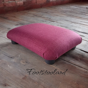 Small Pink under desk plain Footstool / 9-10 cm small footstool / 4&quot; upholstered foot stool for mum dad / handmade footrest bed step