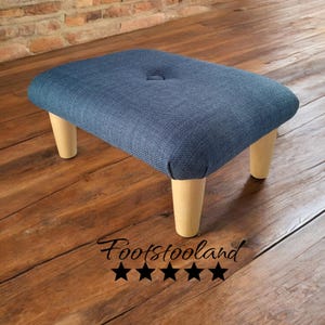 BOTÓN Reposapiés pequeño de 10 a 26 cm 4&quot;-10&quot; de altura Taburete macizo con BOTÓN y pies de madera o plástico/ reposapiés tapizado