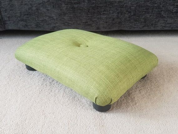 Small Under Desk Multicolor 9-10 Cm Height Footstool With Button / Small  Upholstered Footstool Foot Stool / Handmade Footstool Footrest Gift 