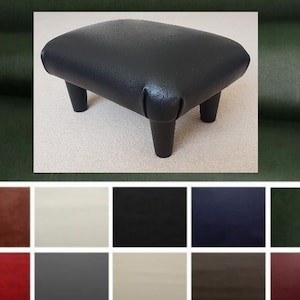 Heavy Feel Faux Leather Small Footstool 20-30 cm height / upholstered foot stool footrest footrest home office dad mum pupil bed step gift