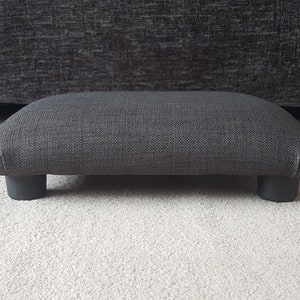 Under desk low plain charcoal Footstool / 9-10 cm small upholstered footstool foot stool / handmade foot stool footrest for home office