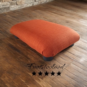 Little mobile ottoman 10 cm 4&quot; foot stool with plastic feet and optional button / multicolor buttoned handmade footstool footrest for office