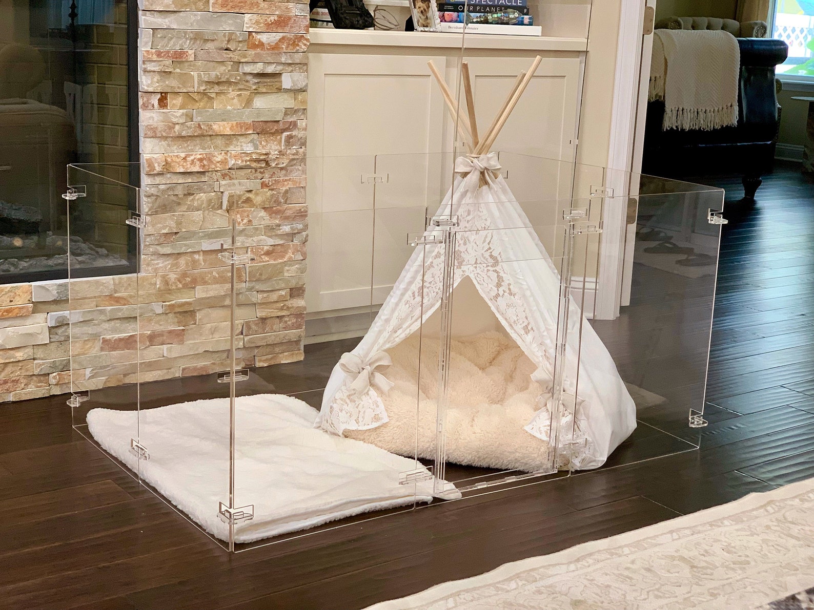 Clear Dog Playpen Acrylic Pet Pen Dog Crate Furniture Etsy