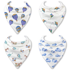 Bandana Bibs 4-Pack Bibs,bib,Baby Bib,Baby Boy, Baby Girl, Feeding, Drooling Covers | Adjustable Snaps for Infants| 100% Organic Cotton