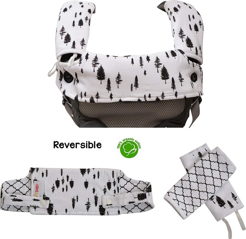 Bebamour Unisex Cotton Baby Drool Bibs 3 Pieces A Pack Teething Pad for Infant Soft and Absorbent Carrier Accessories Babys Gift Settings(white