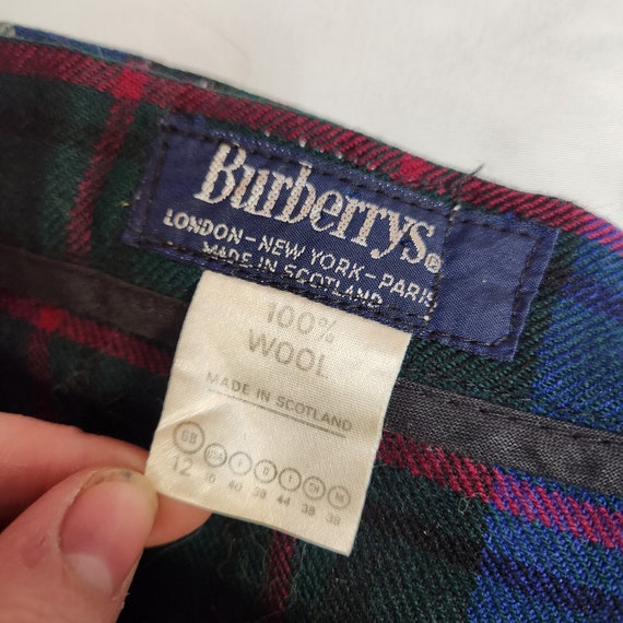 Vintage 1980s Burrberrys plaid wool skirt with me… - image 4