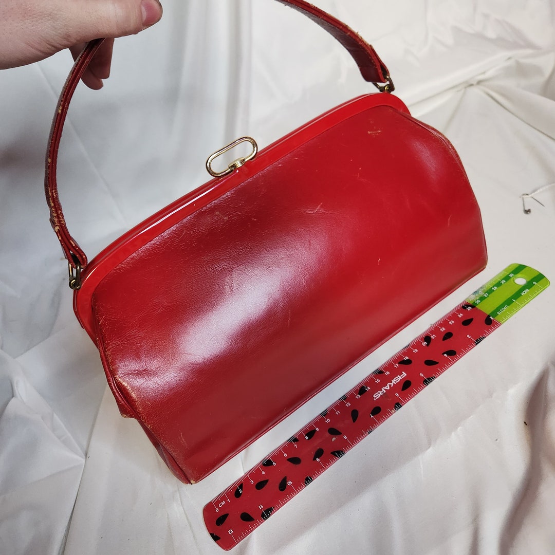 Mcm 1960s Red Leather Large Mcm Purse Etsy