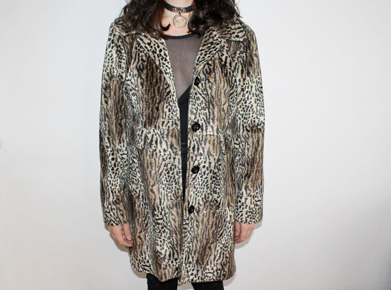 VINTAGE 90s Goth Rock Heavy Metal Style Leopard An