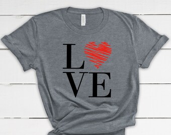Valentine's Day Love T-shirt - Women's Fit Heather Gray